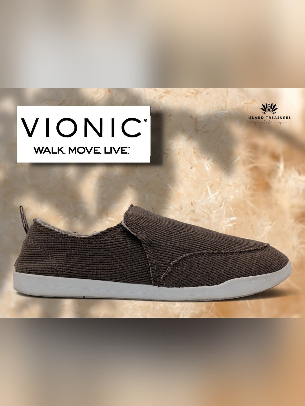 Vionic Beach Sz 10 Malibu Slip On Sneakers Brown Waffle Knit Frayed Arch Support